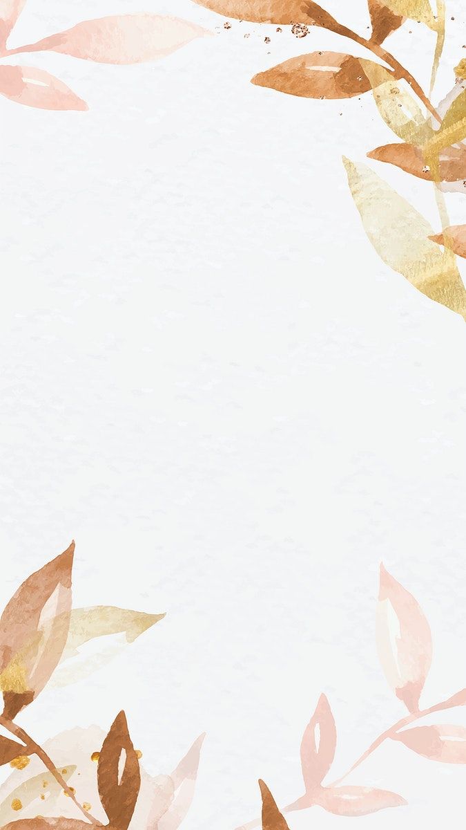 Gold Leaf Phone Wallpaper Vector White Background Premium Image