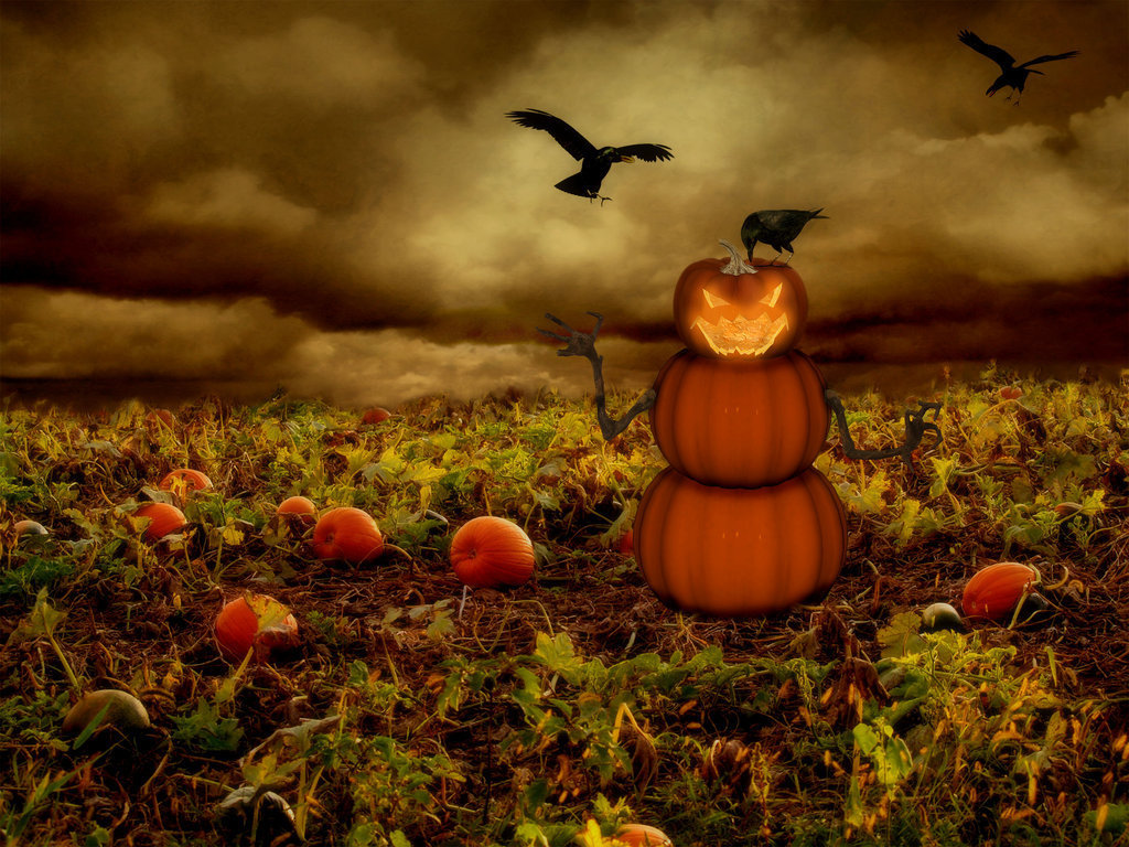 Wallpaper Halloween Angry Pumpkin