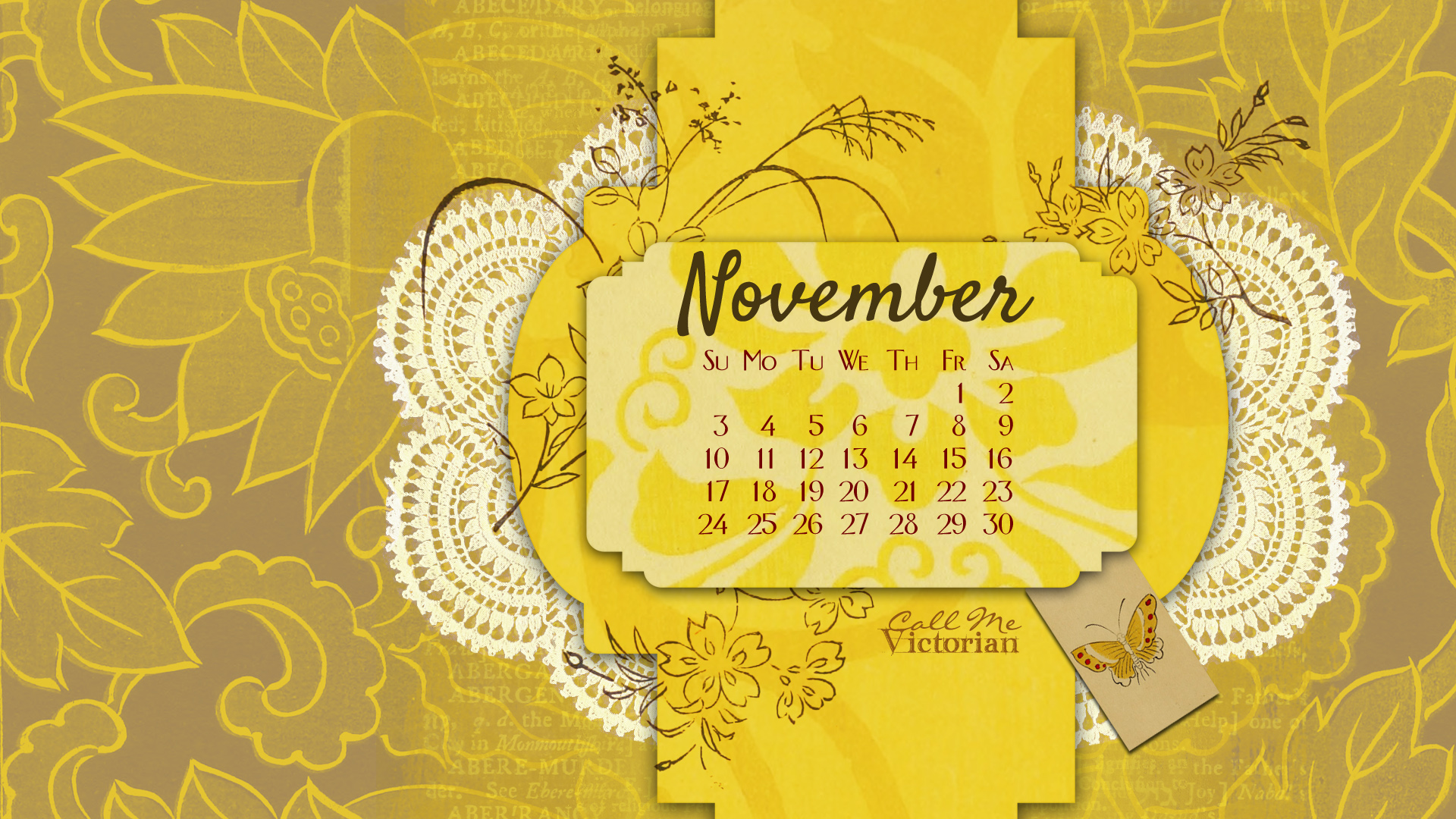 November Desktop Calendar Wallpaper Call Me Victorian
