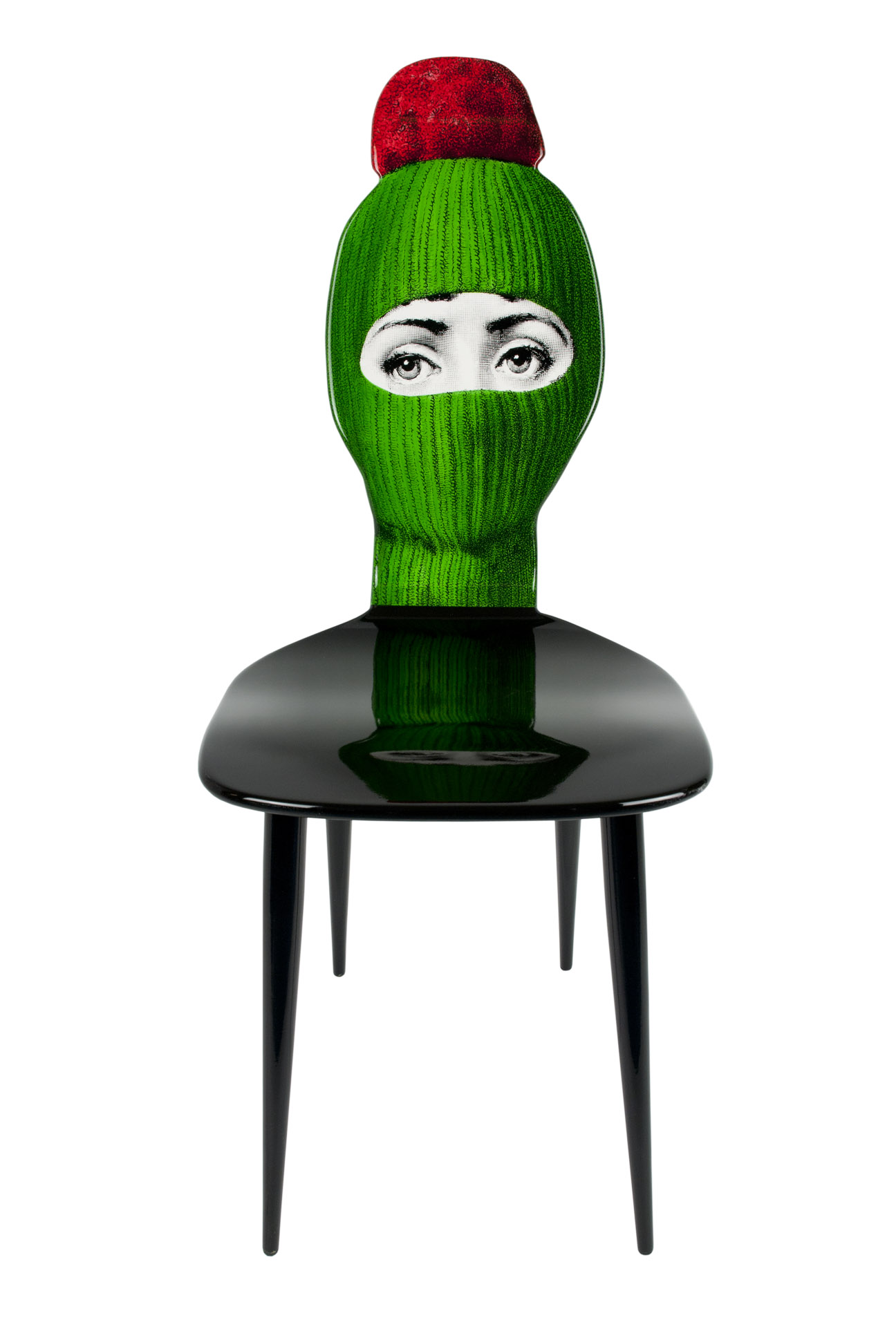 Fornasetti Chair Lux Gstaad Green Red Pompom