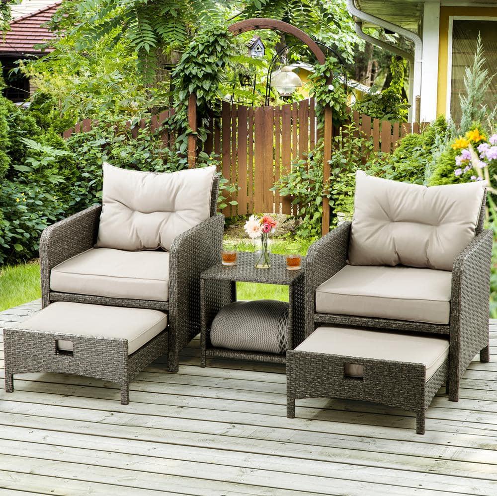 Pamapic Pieces Wicker Patio Furniture Set Outdoor Chairs