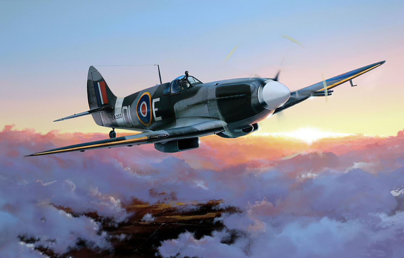 Wallpaper Art Airplane Spitfire Aviation Ww2 Image For