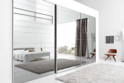 Bedroom Interior Closets Storages Mirrored Sliding Closet Door