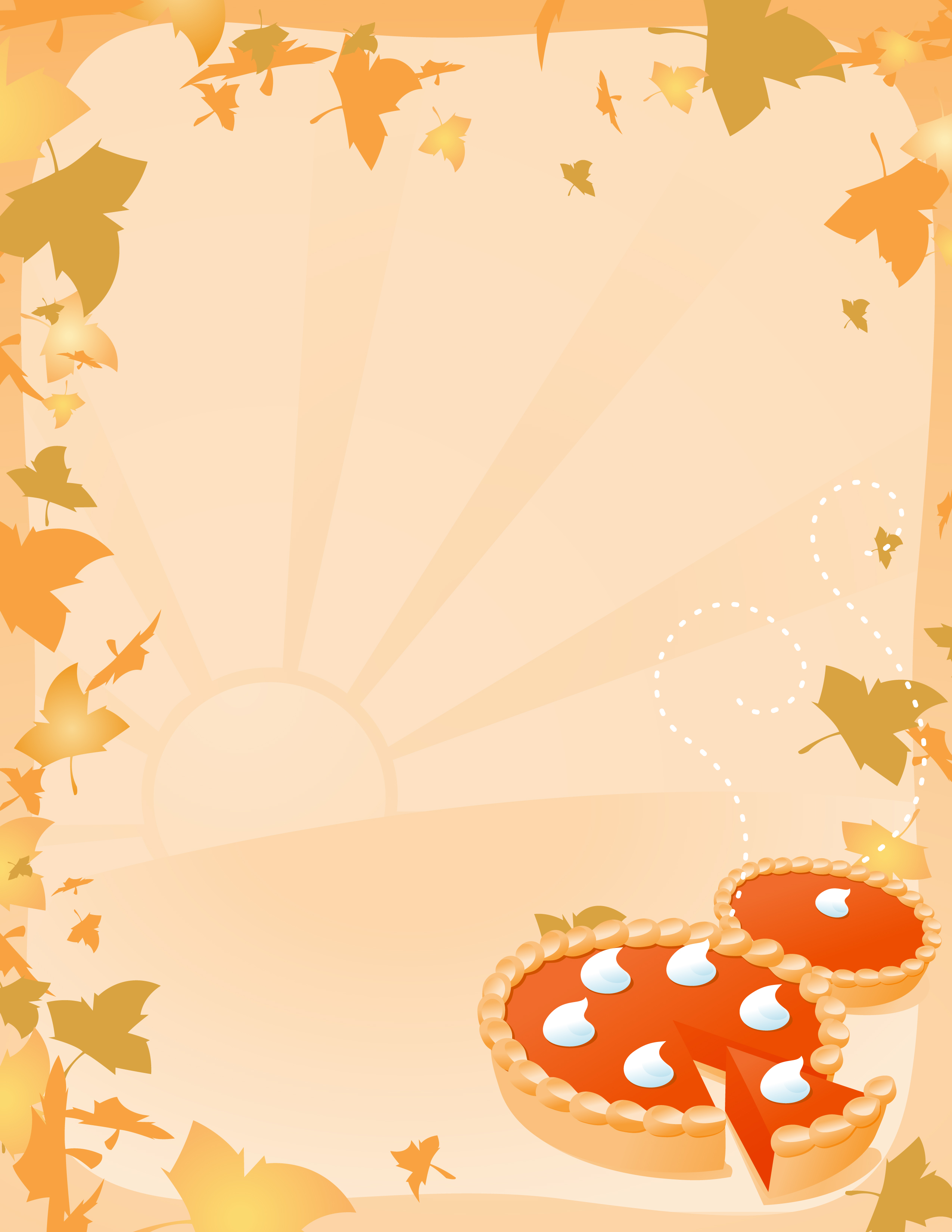 Pumpkin Pie Background Vector Illustration Of Two Pies With