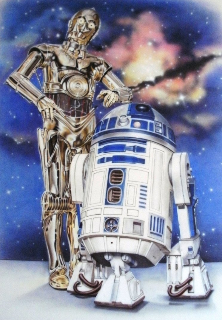 C3po And R2d2 Mural By Linkerart