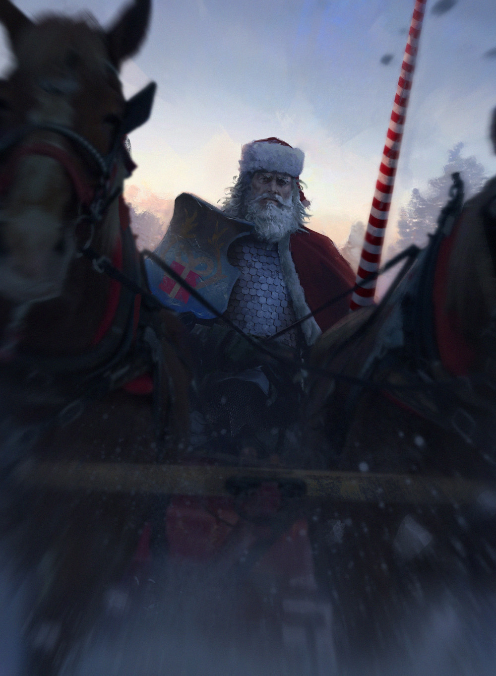 Santa Horse Christmas Concept Art Digital Fantasy Art Wallpaper