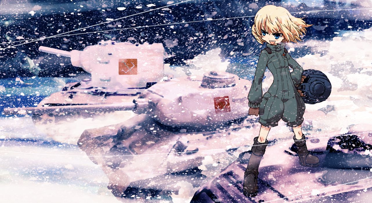 Girls Und Panzer Katyusha Ningen Plamo Snow Wallpaper