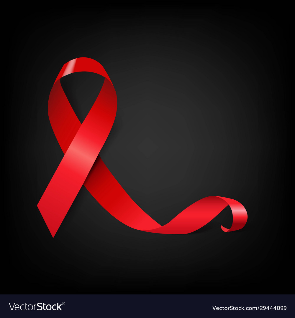 Free download Aids day symbol red ribbon black background Vector Image