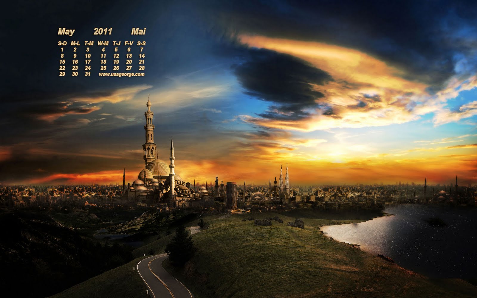 Impress Moment May Desktop Calendar Wallpaper