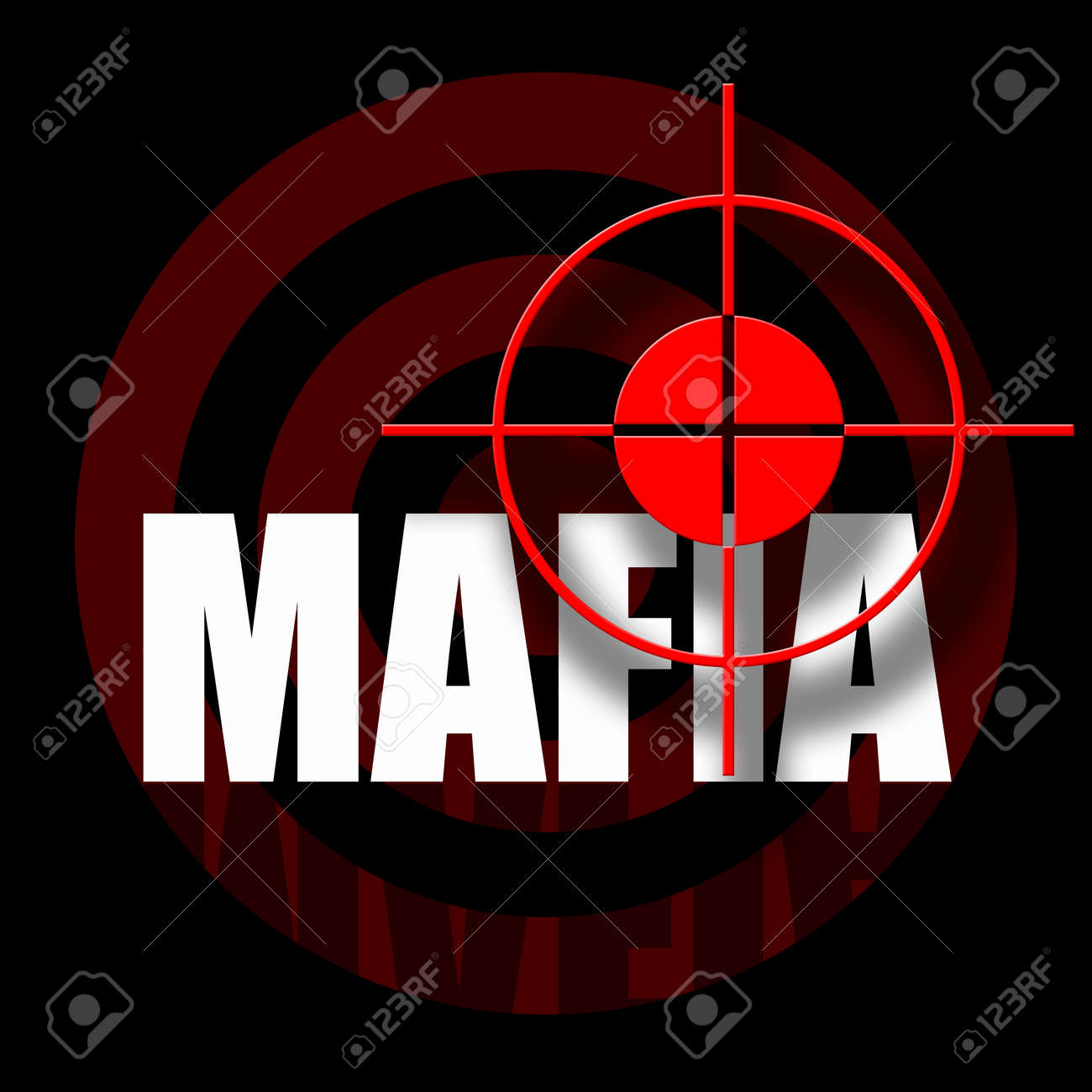 Mafia Black Background With Bloody Red Target And