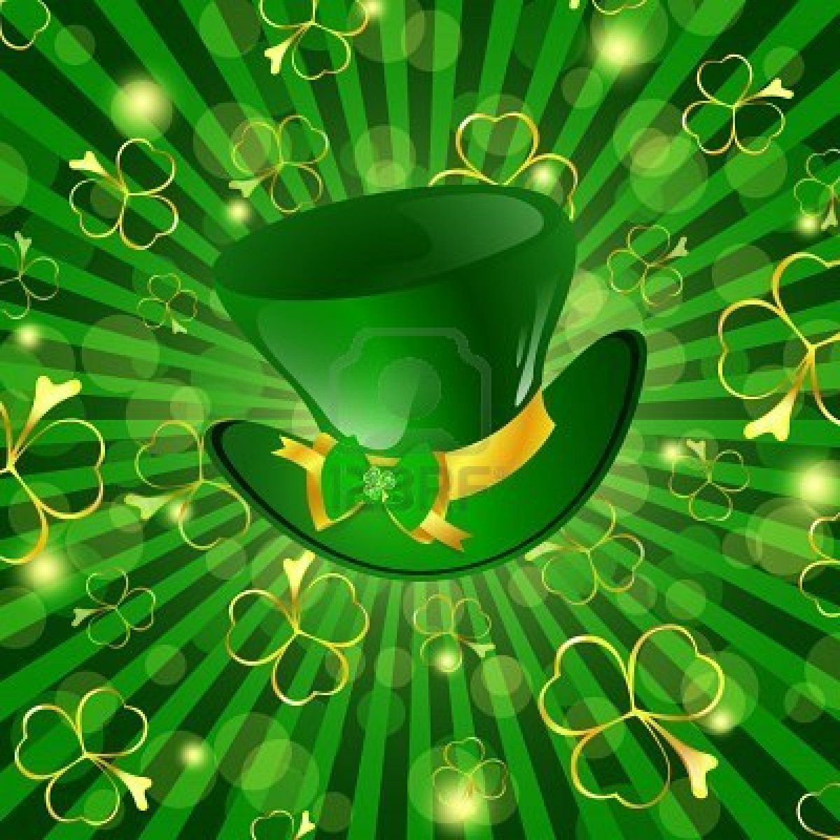 🔥 Download St Patrick Day Theme Hat With Bow Over Green Background