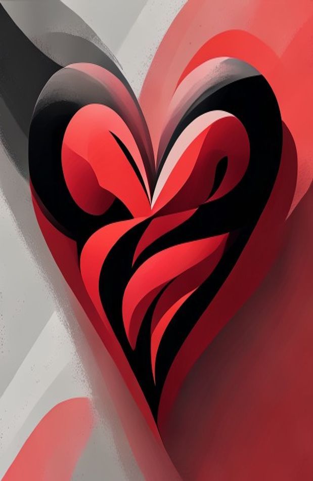 Red And Black Heart Wallpaper