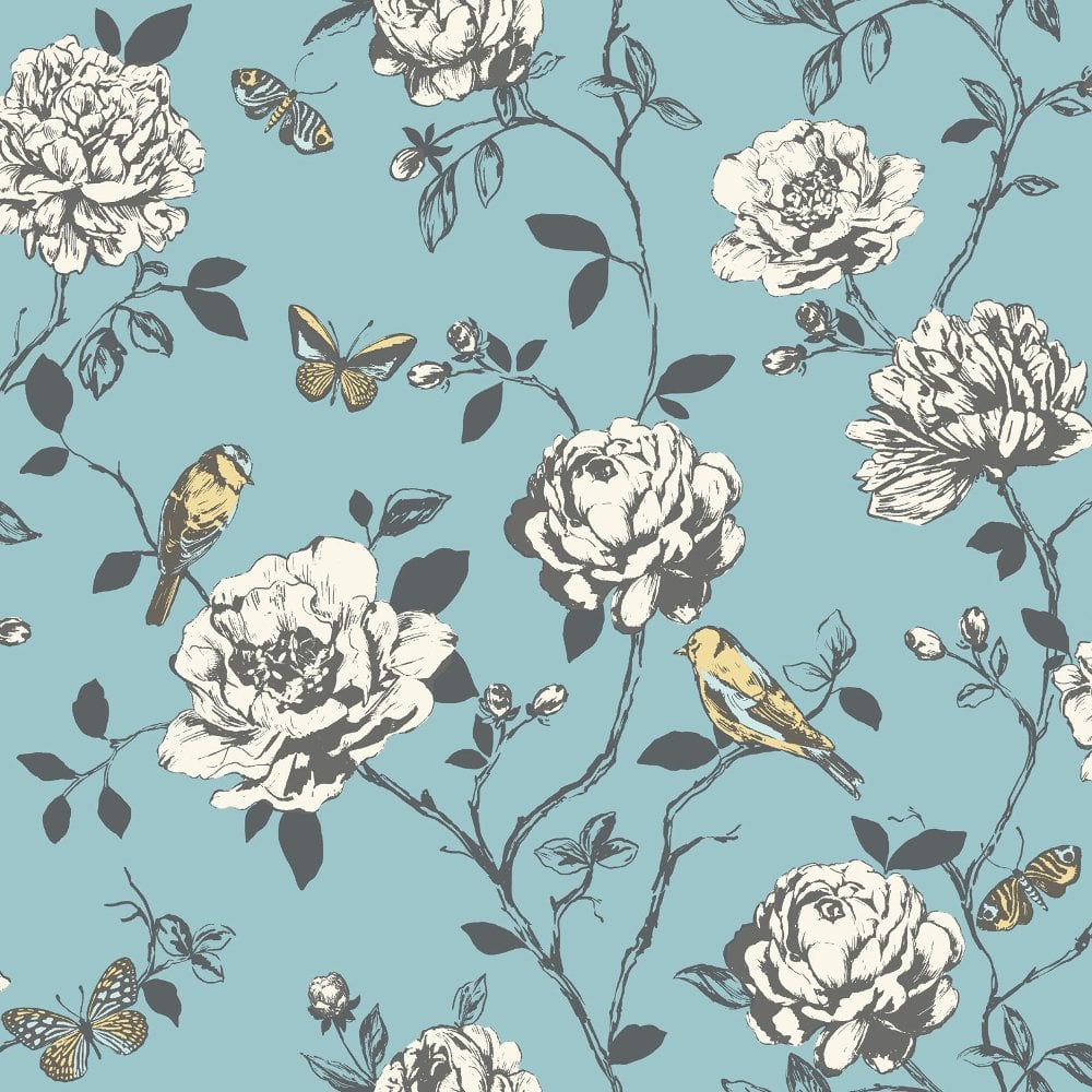  Flower Bird Butterfly Floral Pattern Silver Glitter Wallpaper 204339 1000x1000