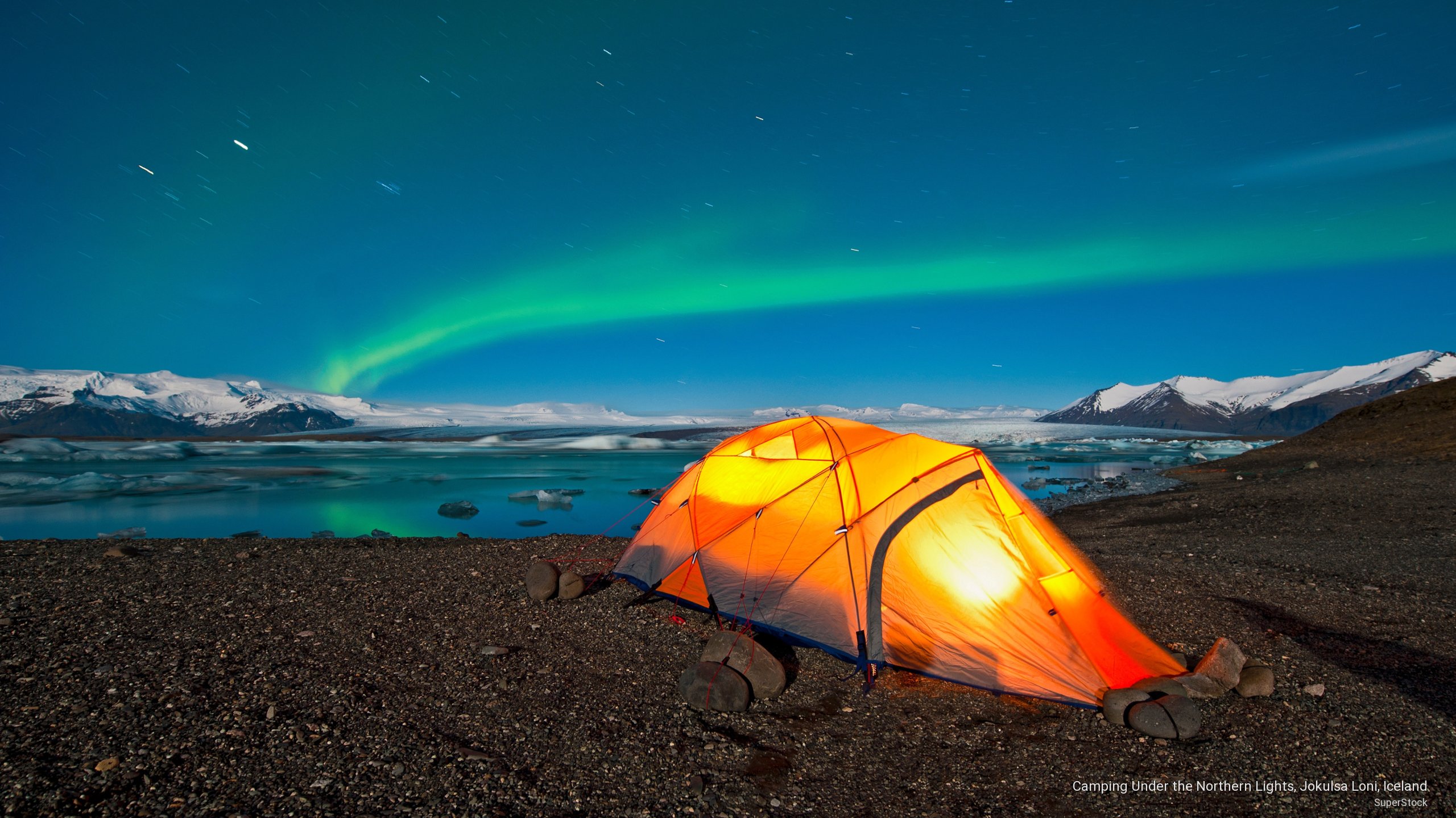 Webshots Camping Under The Northern Lights Jokulsa Loni Iceland