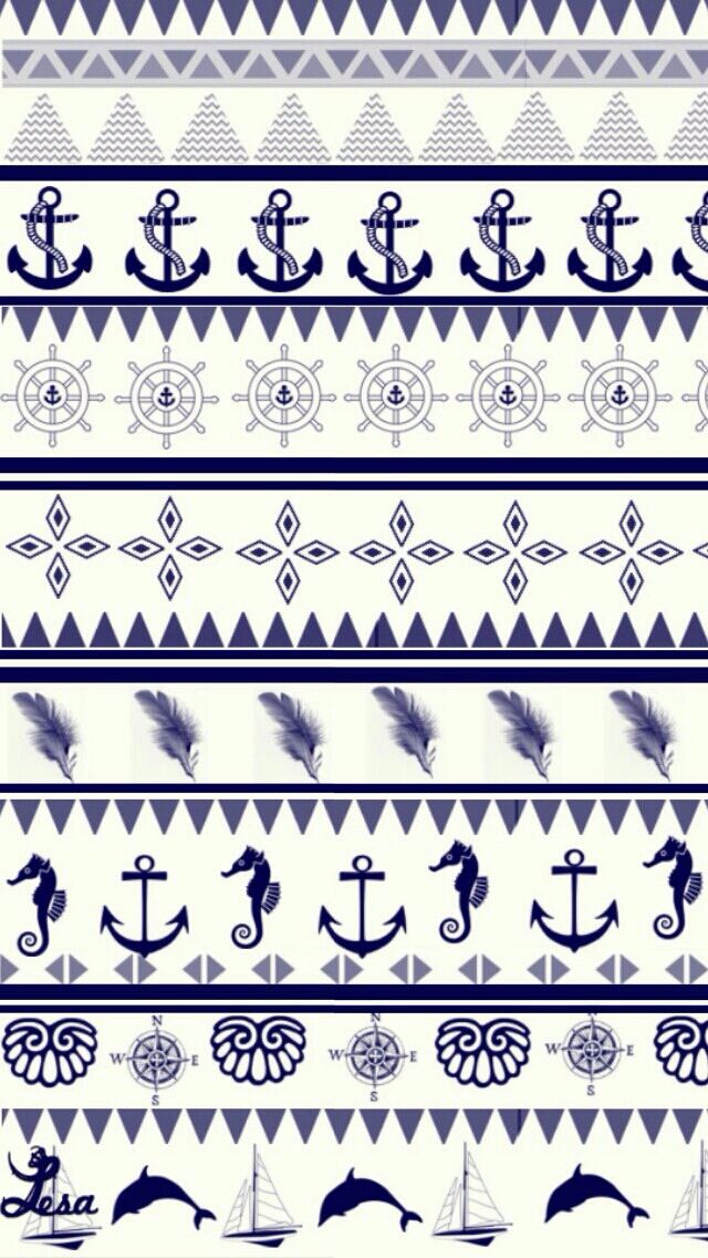 Cute Anchor Pattern Wallpaper More Phone