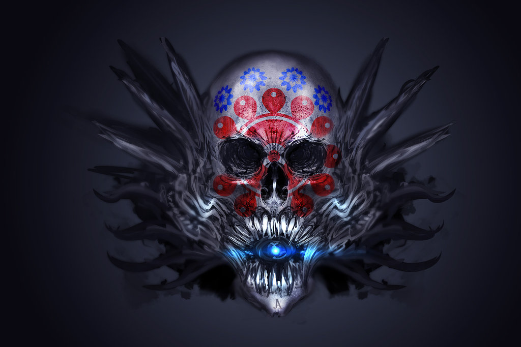 Mexican Skull Art Wallpaper El Cabron By