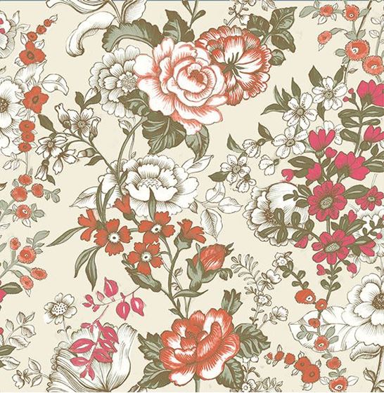 Ainsley Red Boho Floral Wallpaper Boulevard