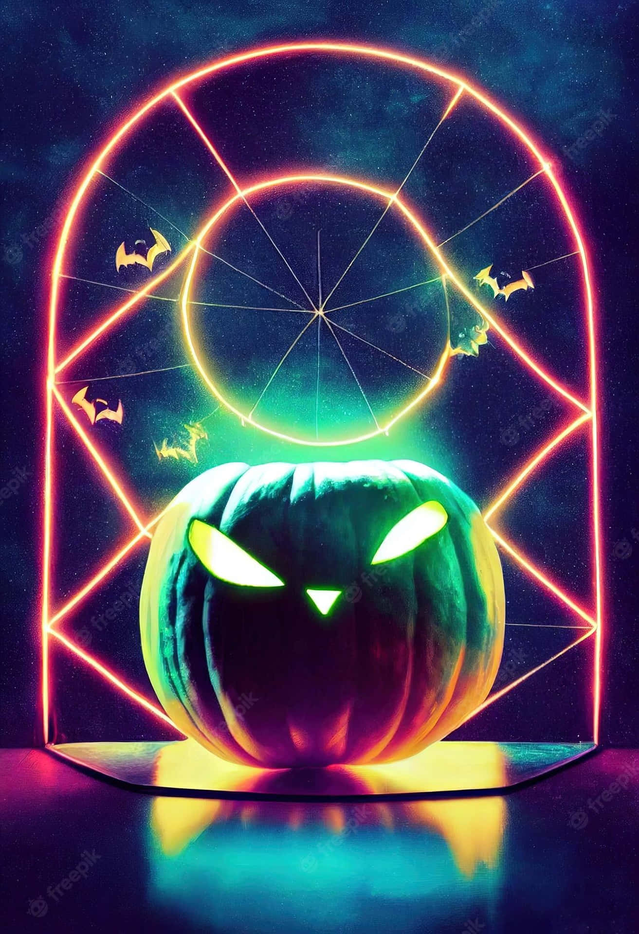 Neon Halloween Wallpaper