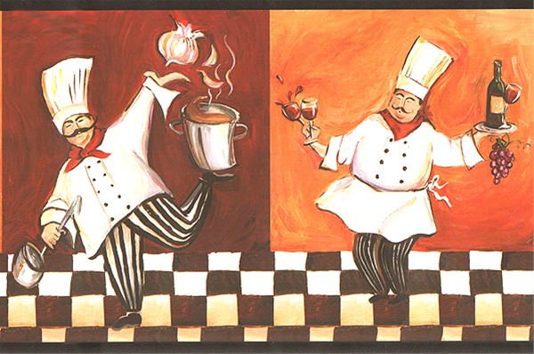 Italian Fat Chef Wallpaper Border Wt1086b Cafe Kitchen Decor