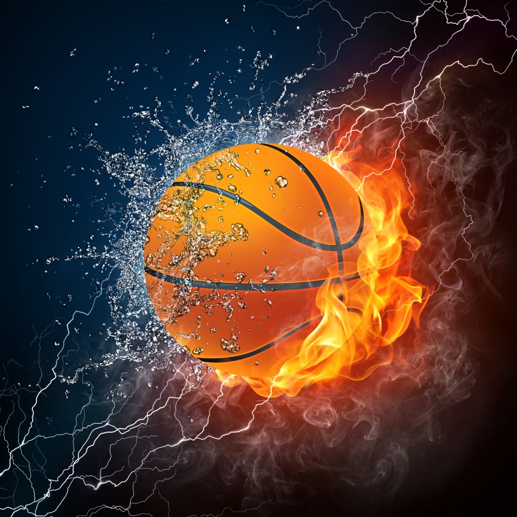 Subscription Xxl Basketball Ball In A Fire HD Wallpaper
