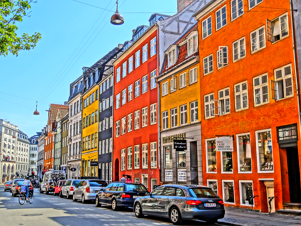 Colorful Buildings And The Street HD Windows Wallpaper