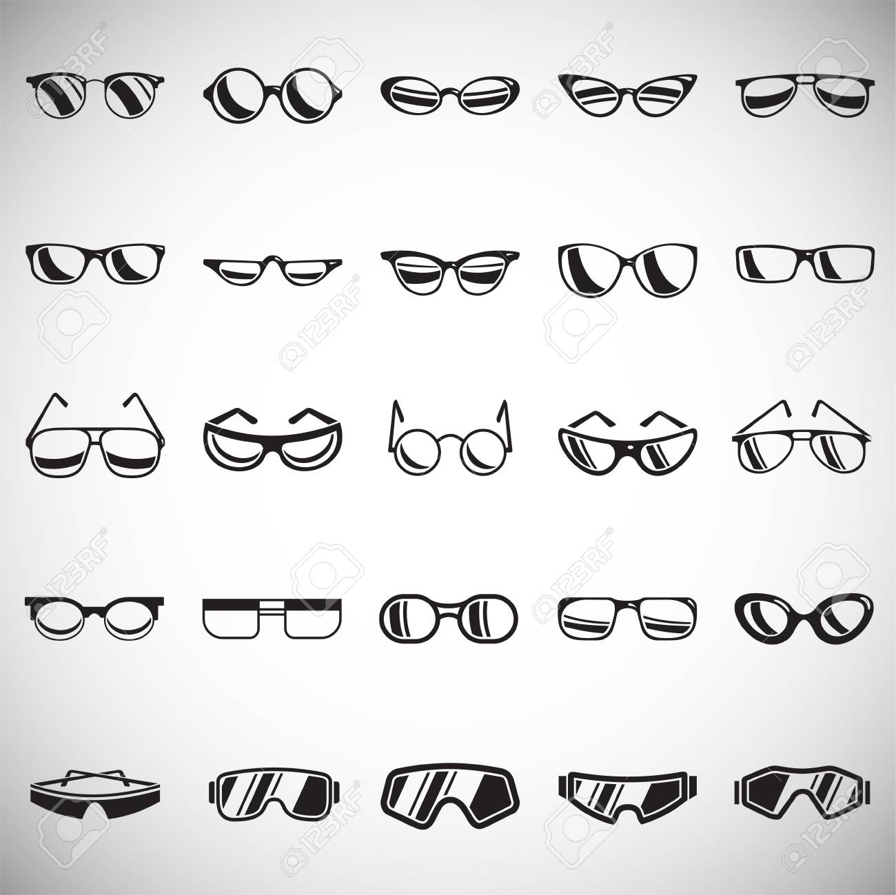 Free download Eyeglasses Icons Set On White Background For Graphic And