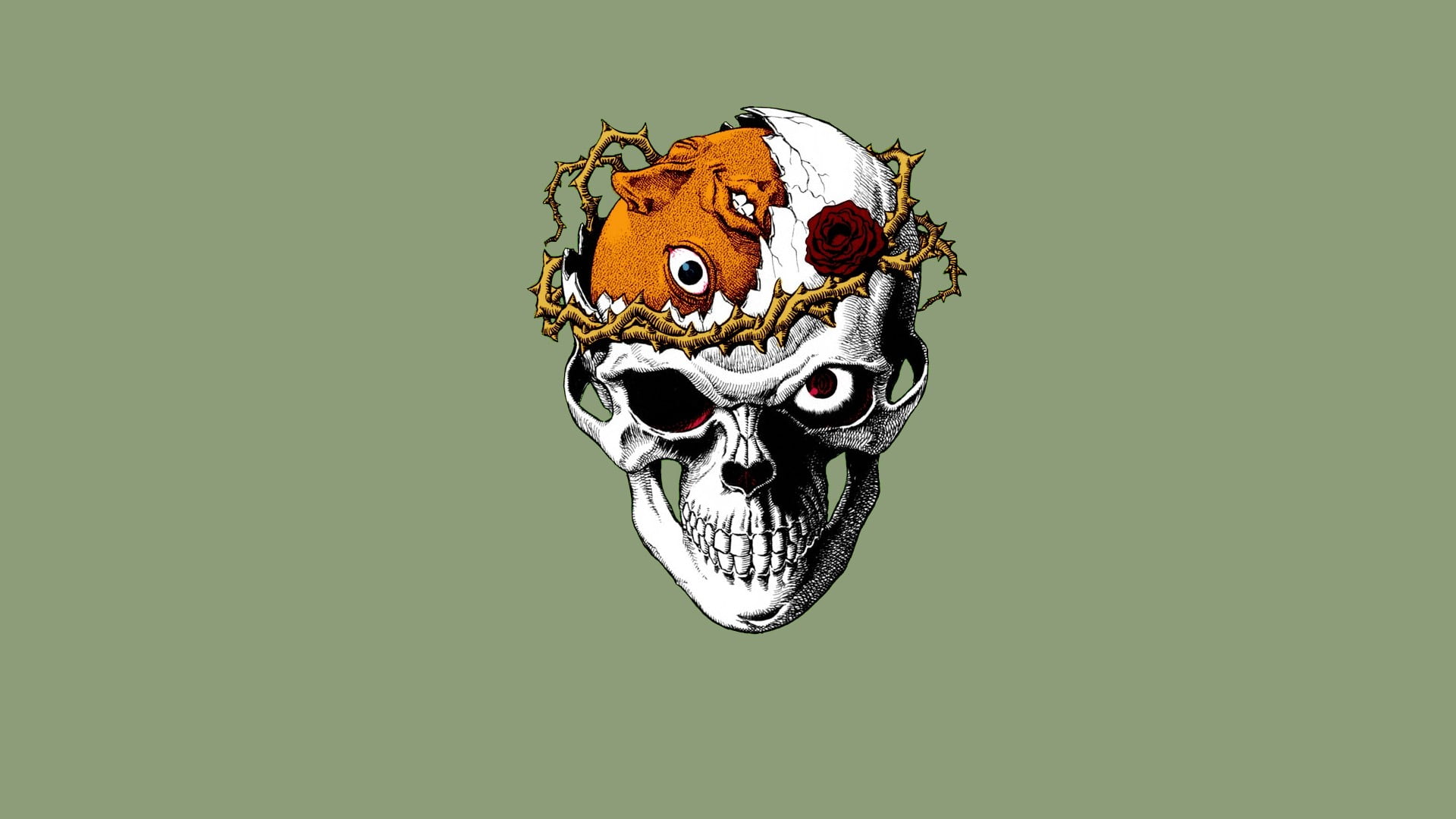 White And Multicolored Skull Illustration Kentaro Miura Berserk