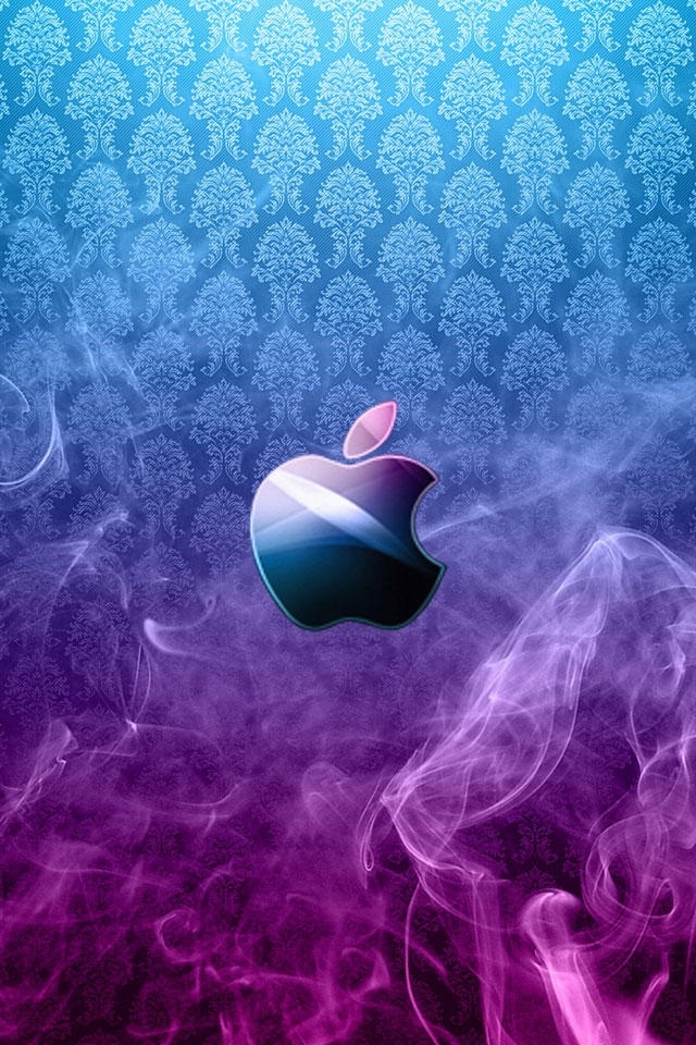 Purple Flowers And Apple iPhone Wallpaper HD 4s