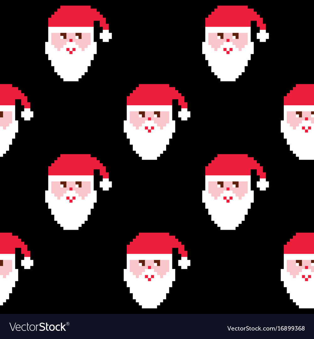 Santa Seamless Pattern Christmas Wallpaper Xmas Vector Image