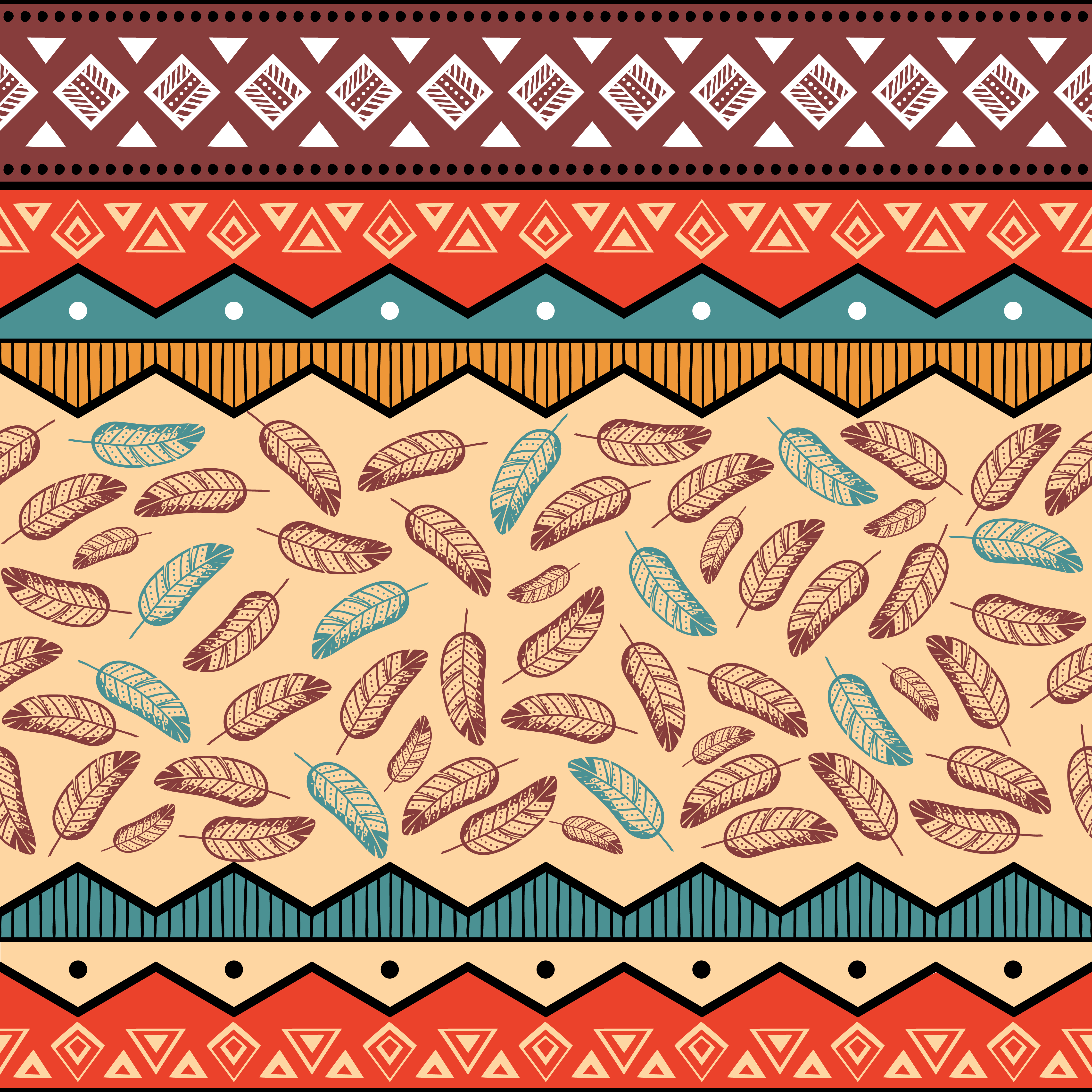 Ethnic Tribal Pattern Background Vectors Clipart