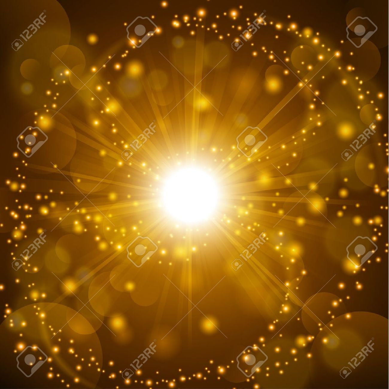 Golden Shine With Lens Flare Background Royalty Cliparts