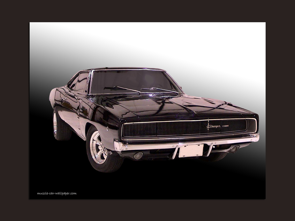 1968 Dodge Charger Wallpaper   Black Hardtop   Right Front View 1024