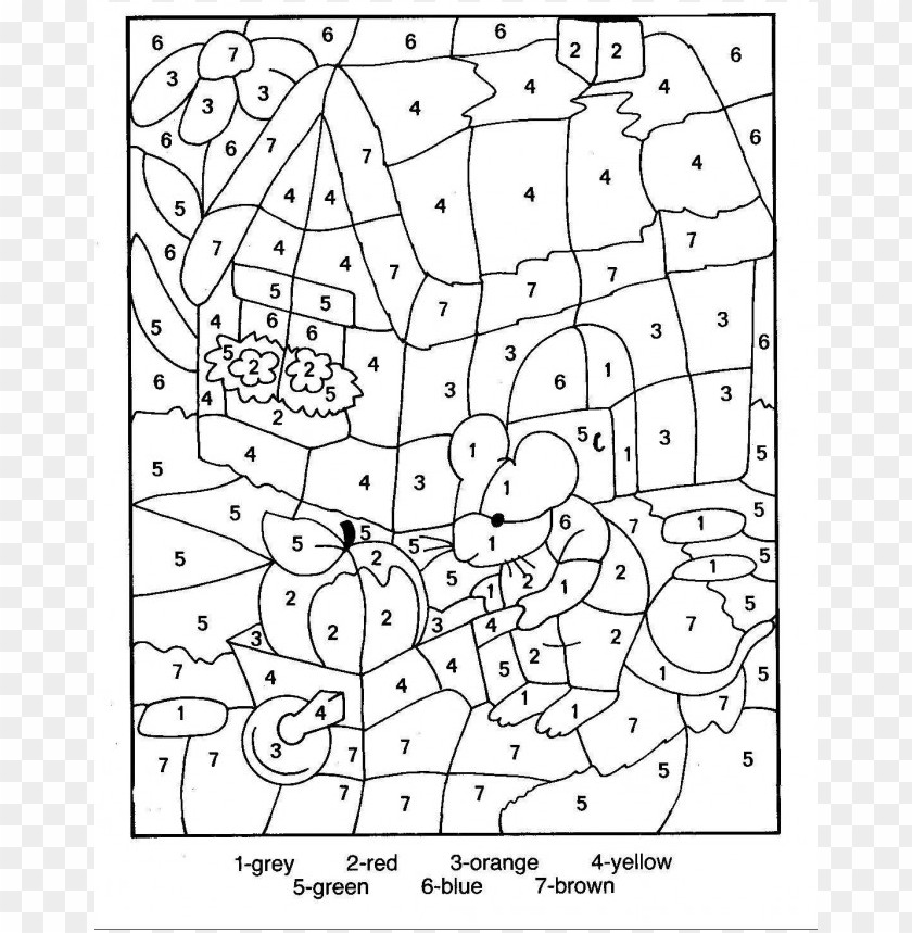 Coloring S For Teenagers Difficult Color By Number Png Image