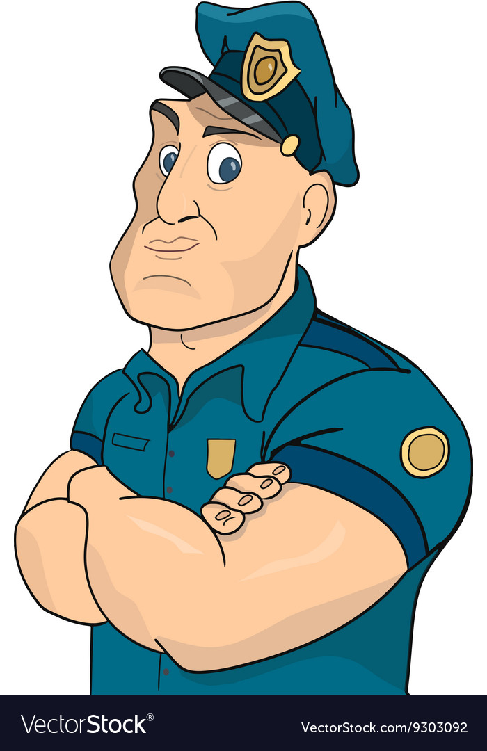 Policeman On A White Background Royalty Vector Image