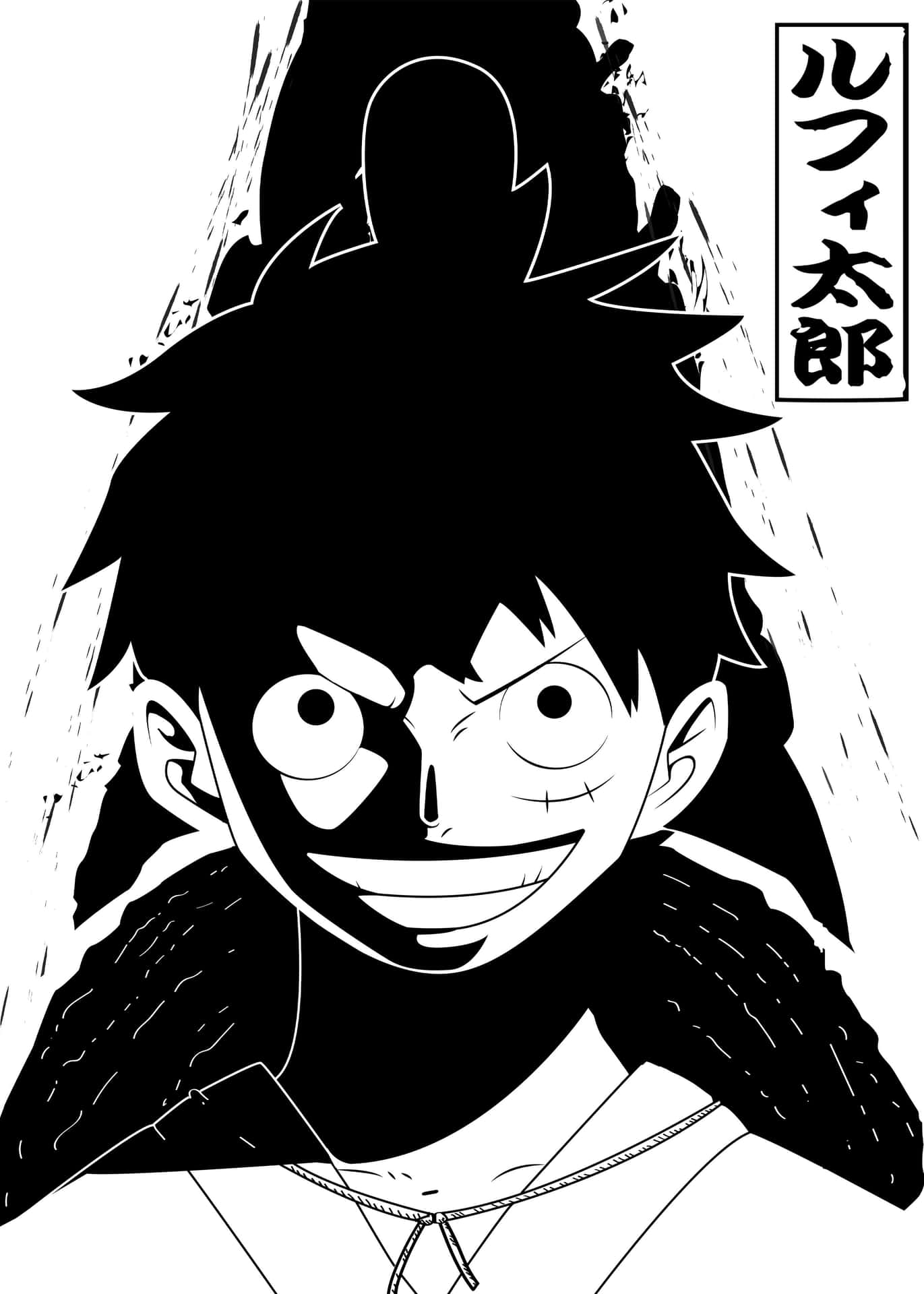 Luffy Black And White Wallpaper