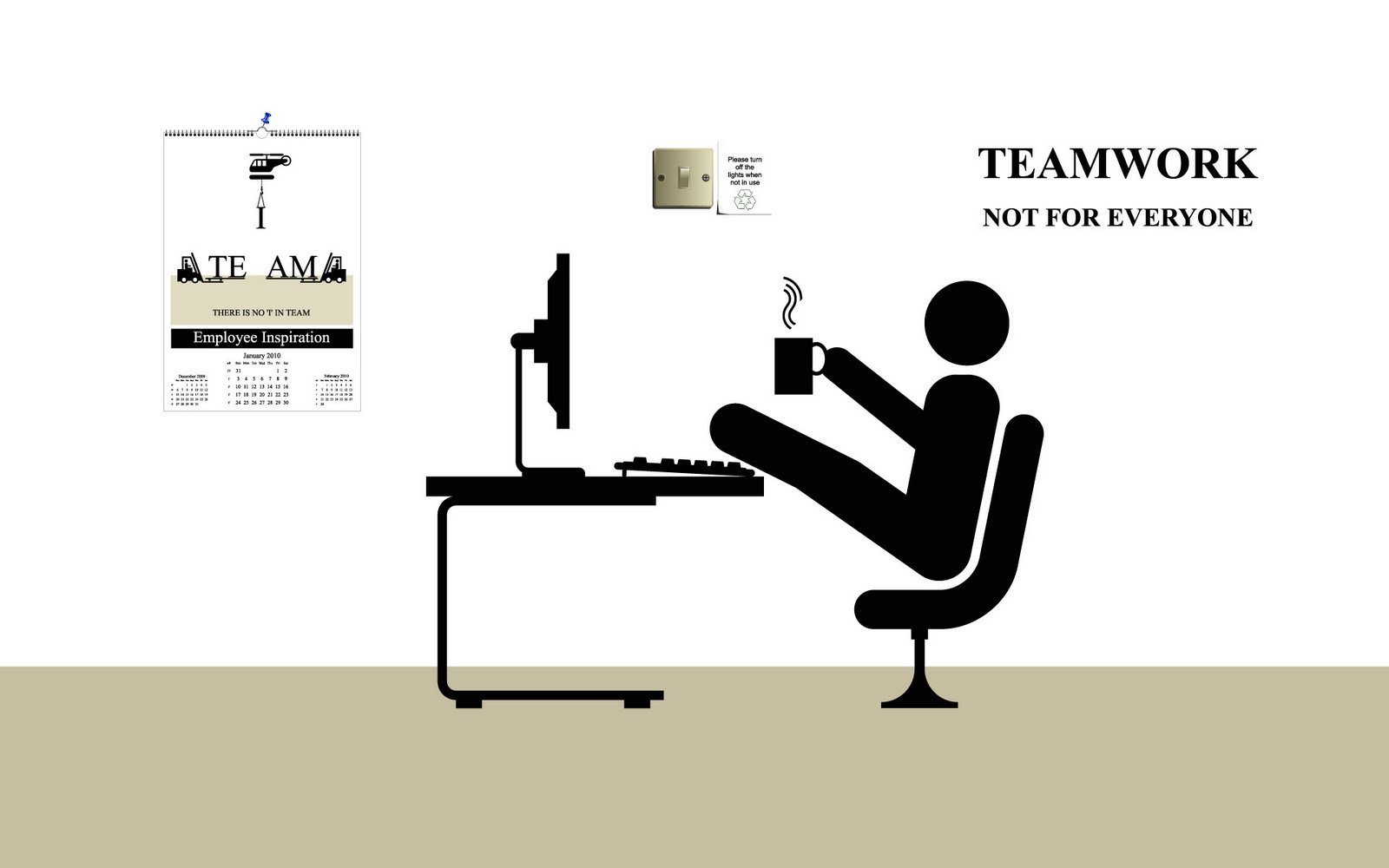 Funny Office Illustrations for team work Wallpaper Hd Black
