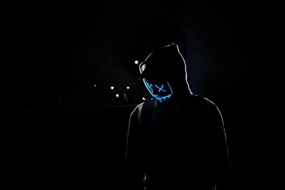 Man Hood Mask Neon Glow Stock Photos Image HD Wallpaper