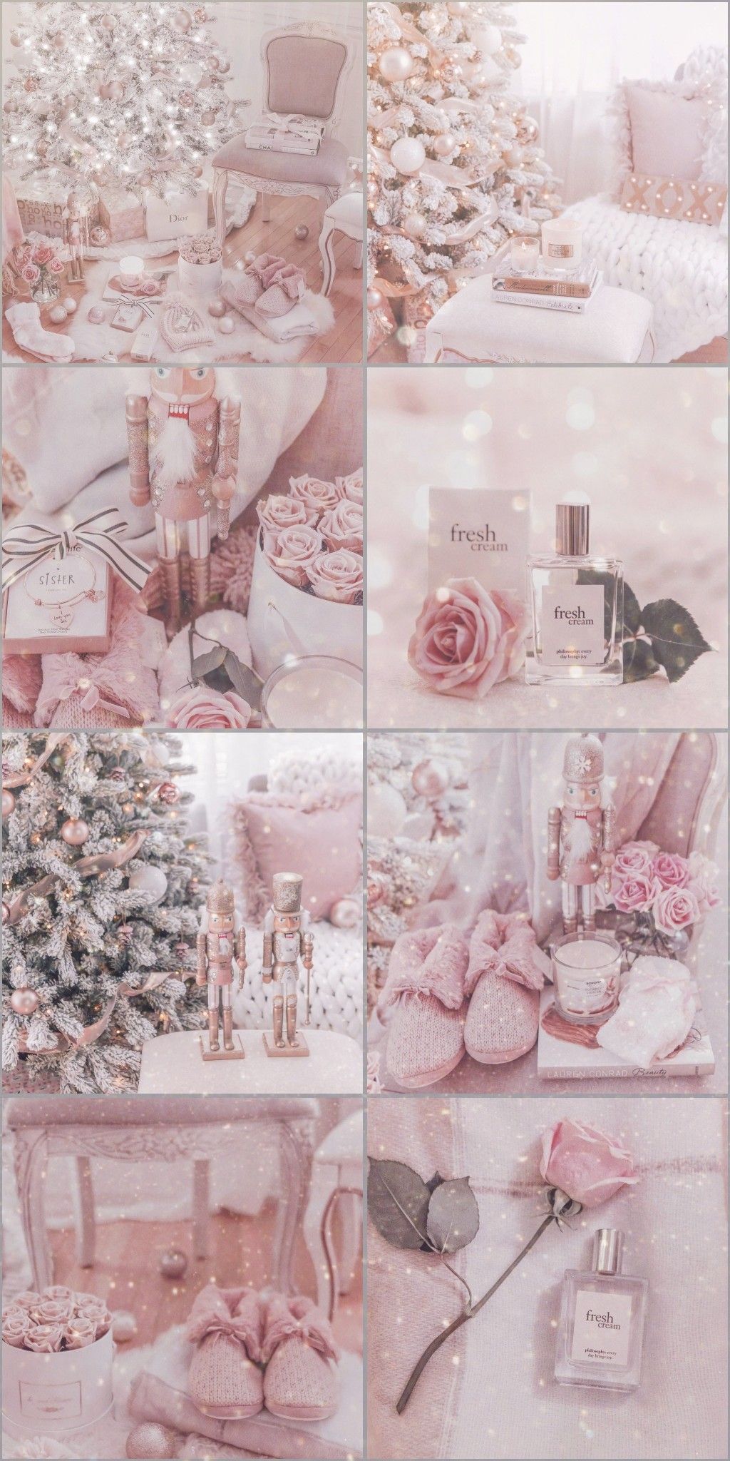 Pink Xmas Vibes Wallpaper iPhone Rose Gold Aesthetic