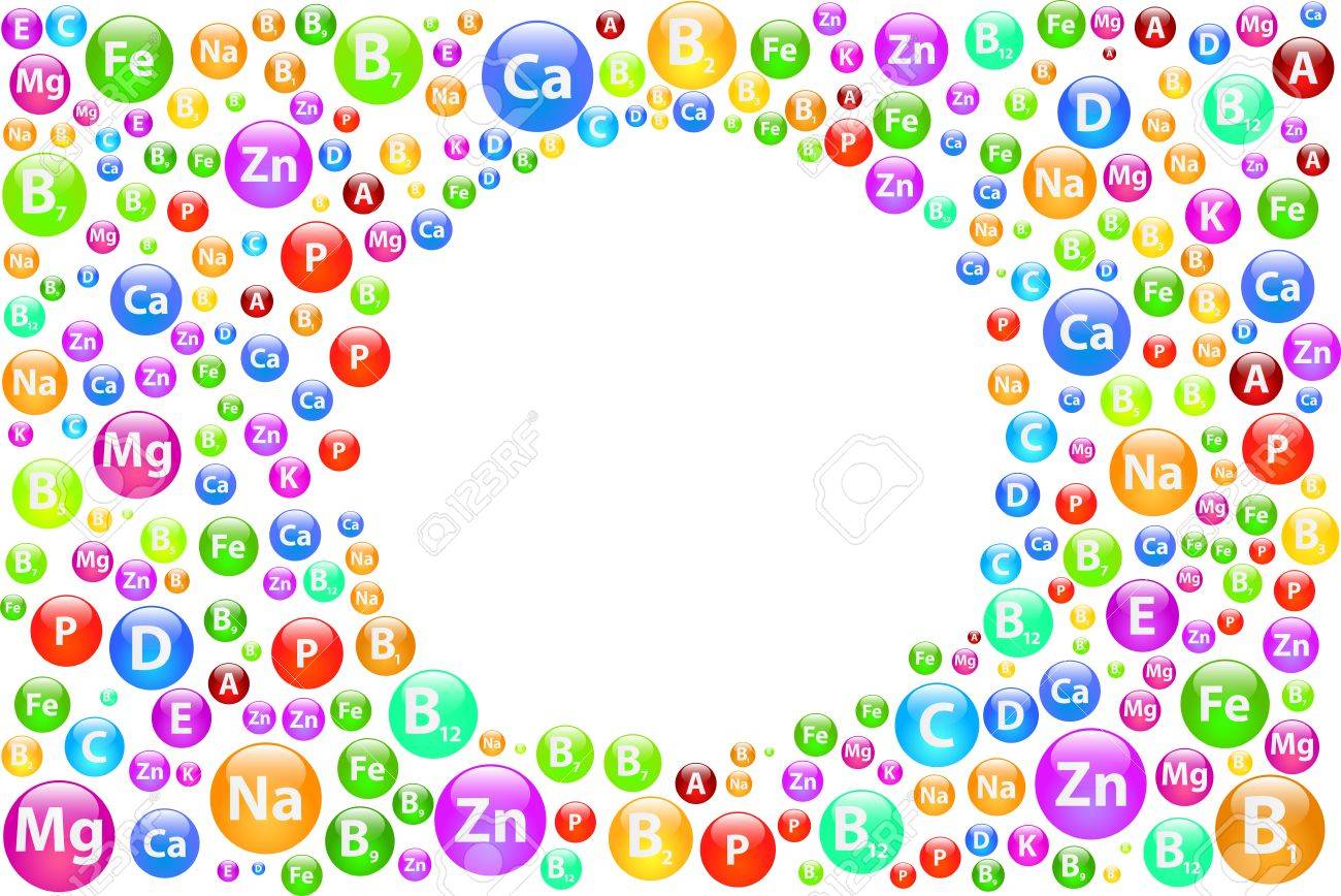 Vitamin Background With Circle Frame Royalty Cliparts