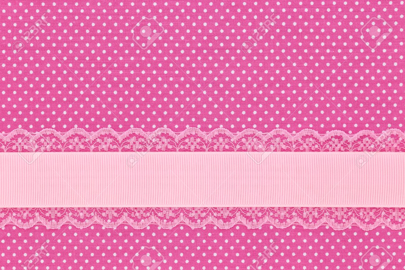 Pink Retro Polka Dot Textile Background Stock Photo Picture And