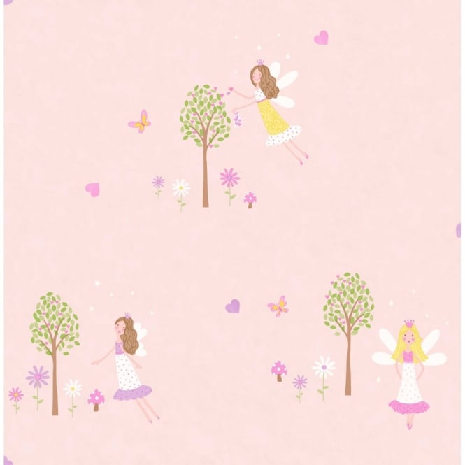 Decorline Carousel Fairy Garden Childrens Wallpaper Pink Dl21127