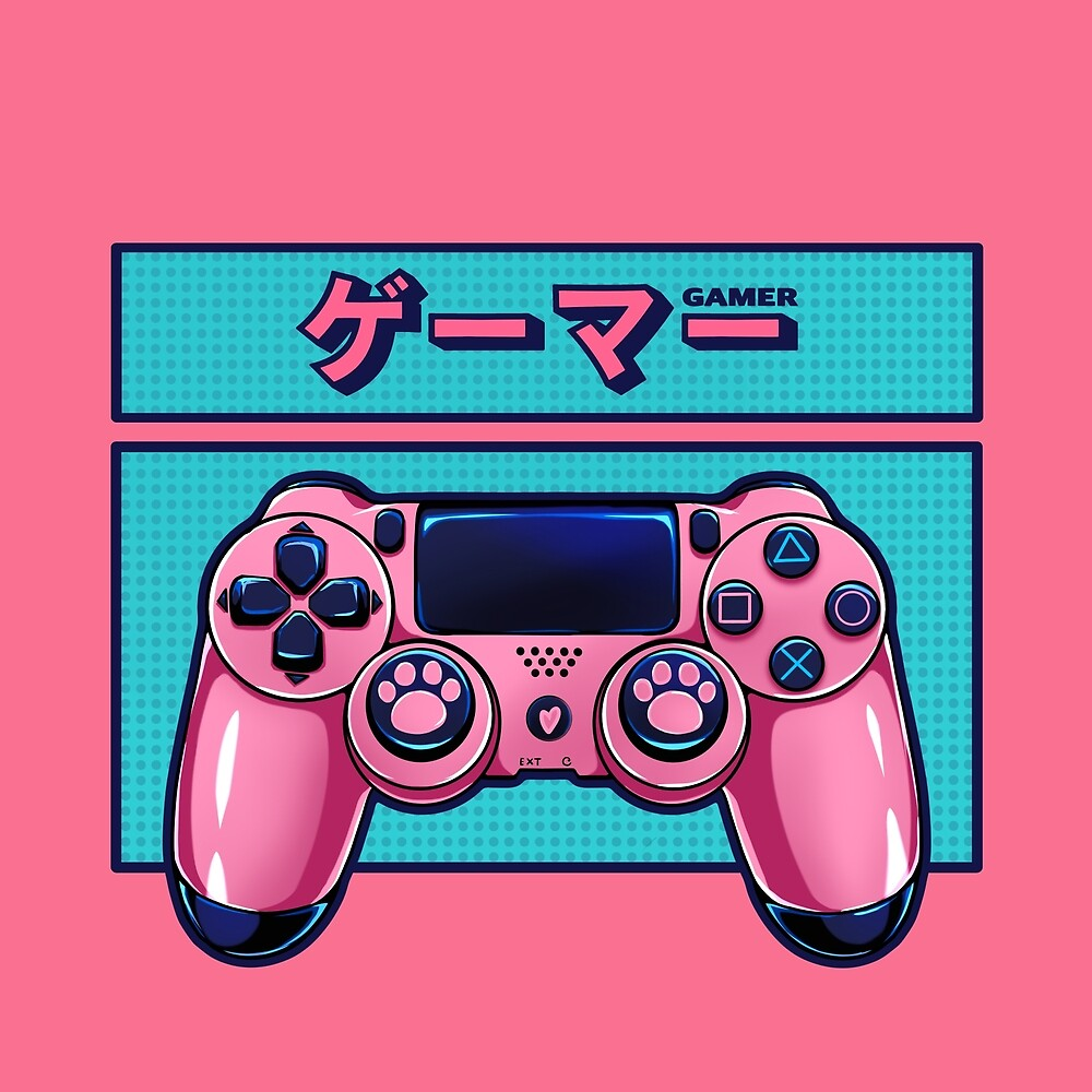 The Cute Pink Controller With Cat Paws For Gamer Girls Sticker