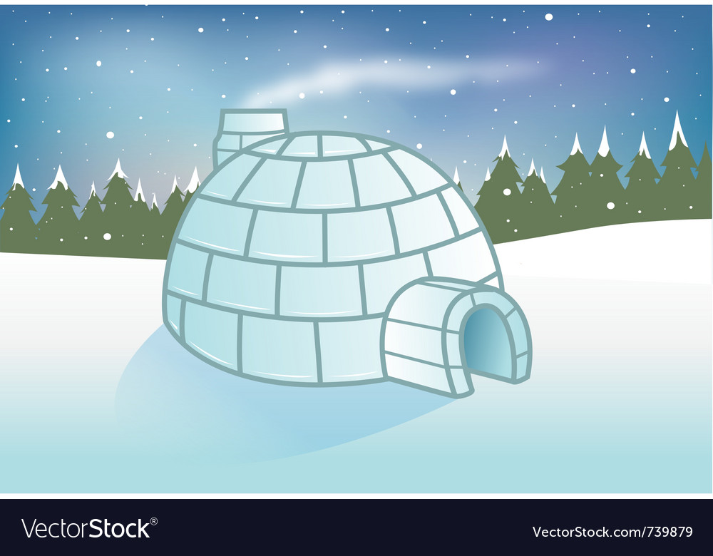 Igloo Snowy Background Royalty Vector Image