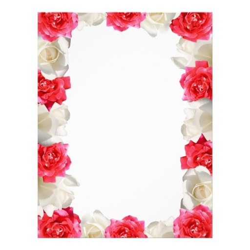 Red White Rose Border Personalized Flyer
