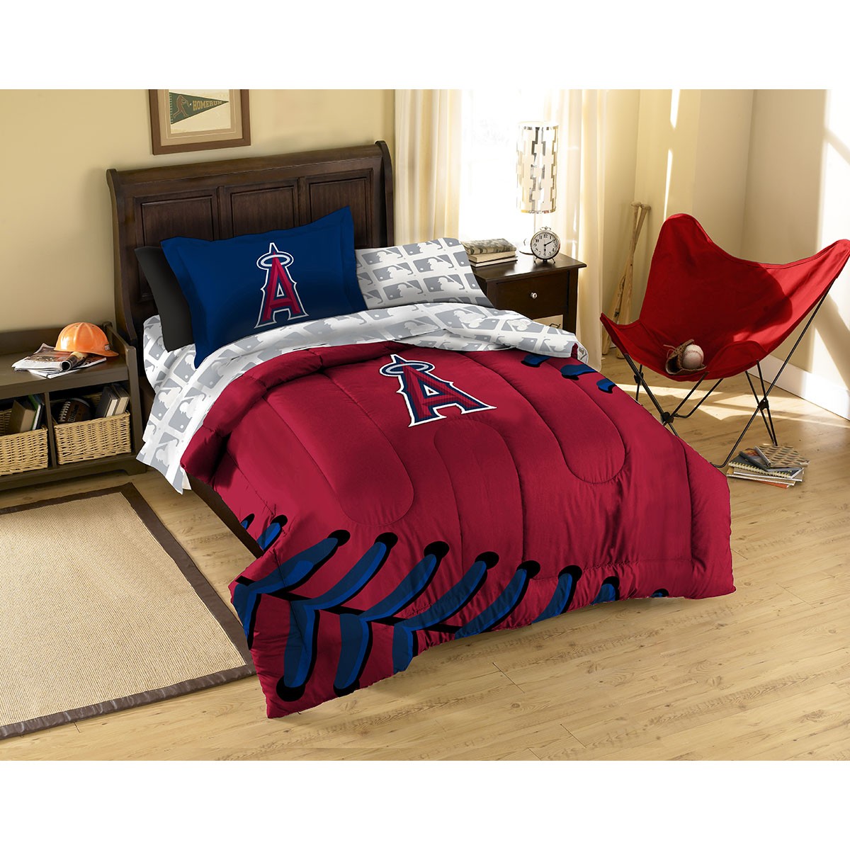 Los Angeles Angels Of Anaheim Contrast Twin Forter Bed In A Bag