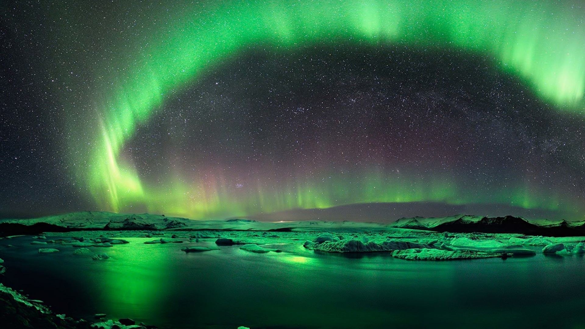Aurora Borealis Iceland Green Desktop Pc And Mac Wallpaper