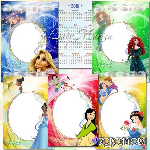 Set Of Calendars With Photoframe For Year Beautiful Disney