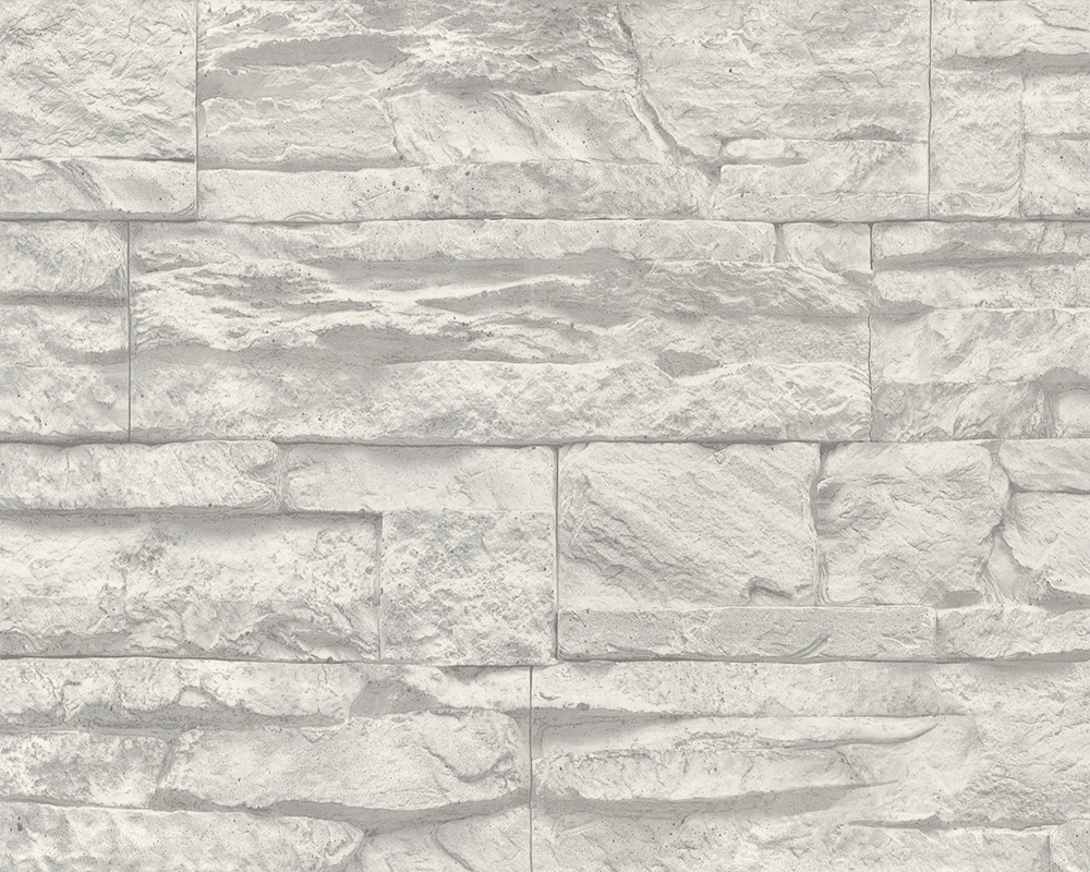 Light Grey Natural Brick Effect Wallpaper