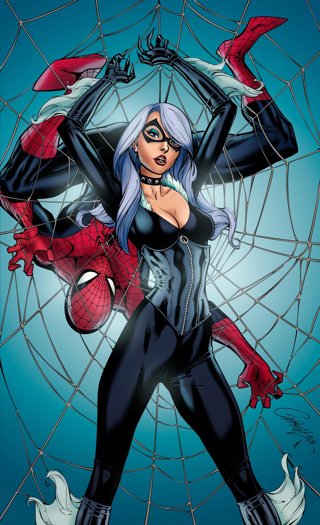 Spider Man And Black Cat Color By Acewheelie