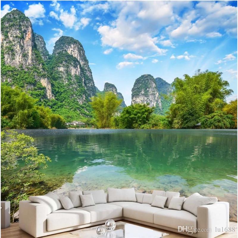 China Guilin Landscape Photo Wallpaper 3d Green Mountains